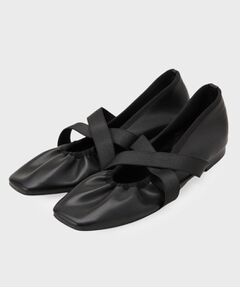 OPAQUE.CLIP / オペーク ドット クリップ フラットシューズ | クロスゴムデザインバレエシューズ