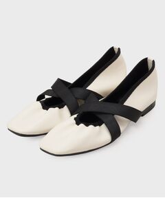 OPAQUE.CLIP / オペーク ドット クリップ フラットシューズ | クロスゴムデザインバレエシューズ