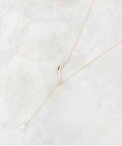 OPAQUE.CLIP / オペーク ドット クリップ ネックレス・ペンダント・チョーカー | ニュアンスバー×フェイクパール　スライドネックレス