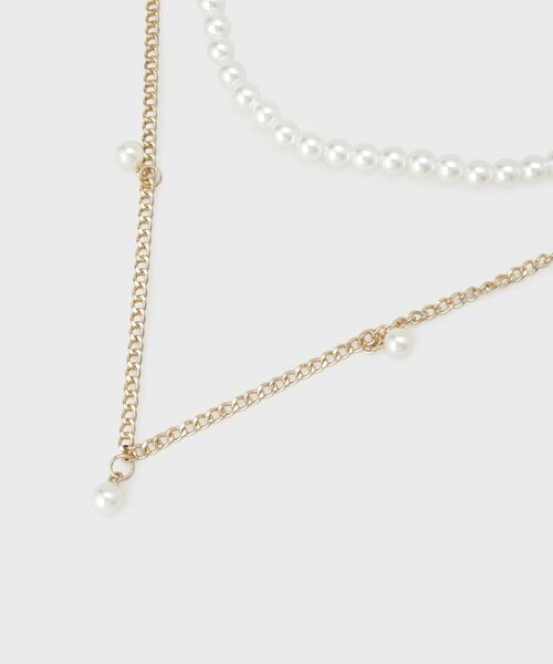 OPAQUE.CLIP / オペーク ドット クリップ ベルト・サスペンダー | 【マルチWAY】ネックレスにもなるパール調チェーンベルト | 詳細2