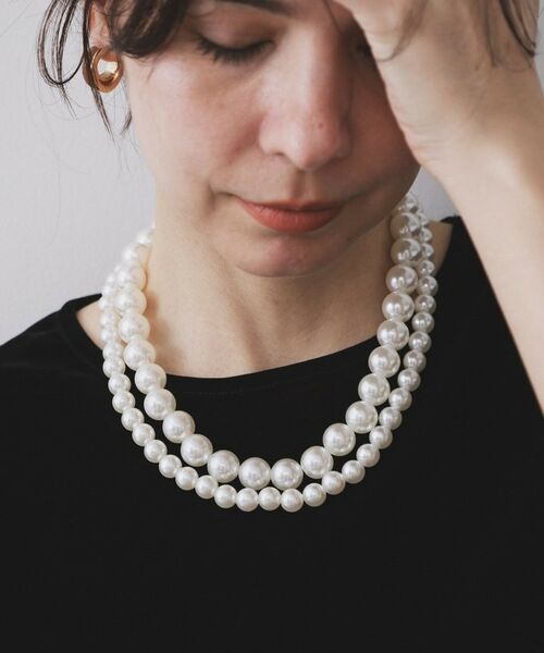 OPAQUE.CLIP / オペーク ドット クリップ ベルト・サスペンダー | 【マルチWAY】ネックレスにもなるパール調チェーンベルト | 詳細4