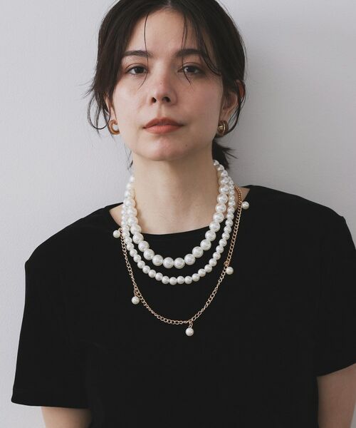 OPAQUE.CLIP / オペーク ドット クリップ ベルト・サスペンダー | 【マルチWAY】ネックレスにもなるパール調チェーンベルト | 詳細5