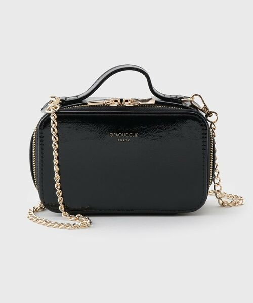 OPAQUE. CLIP/オペーク ドット クリップ 【2WAY/ミラー付き】エナメルバニティーポーチ ブラック(019) 00 OPAQUE. CLIP/オペーク ドット クリップ 【2WAY/ミラー付き】エナメルバニティーポーチ ブラック(019) 00