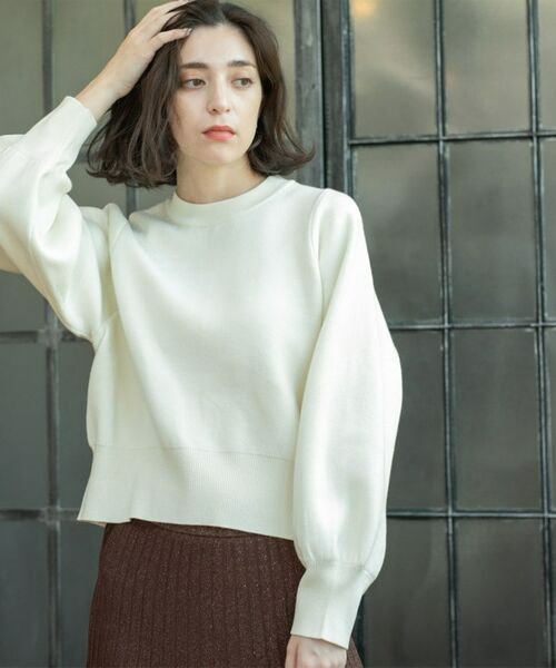OPAQUE.CLIP / オペーク ドット クリップ ニット・セーター | スウェットライクニット(ホワイト(001))