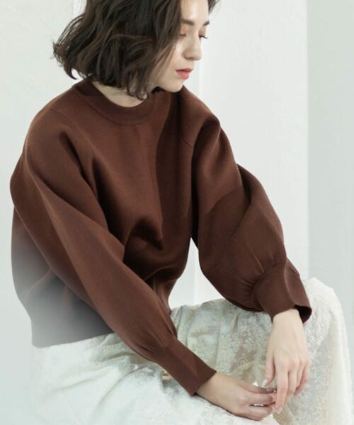 OPAQUE.CLIP / オペーク ドット クリップ ニット・セーター | スウェットライクニット(ブラウン(043))