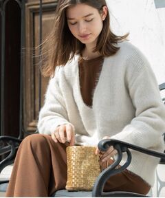 OPAQUE.CLIP / オペーク ドット クリップ ニット・セーター | クリアシャギーVネックニット【洗える】