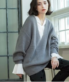 OPAQUE.CLIP / オペーク ドット クリップ ニット・セーター | クリアシャギーVネックニット【洗える】