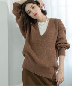 OPAQUE.CLIP / オペーク ドット クリップ ニット・セーター | クリアシャギーVネックニット【洗える】