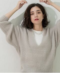 OPAQUE.CLIP / オペーク ドット クリップ ニット・セーター | クリアシャギーVネックニット【洗える】