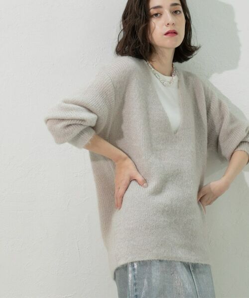 OPAQUE.CLIP / オペーク ドット クリップ ニット・セーター | クリアシャギーVネックニット【洗える】 | 詳細11