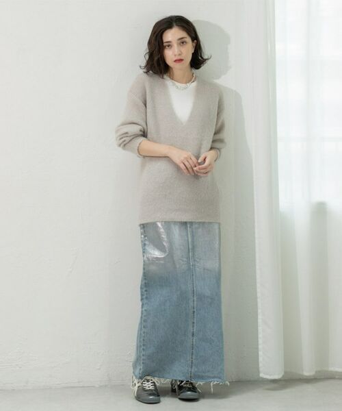 OPAQUE.CLIP / オペーク ドット クリップ ニット・セーター | クリアシャギーVネックニット【洗える】 | 詳細16