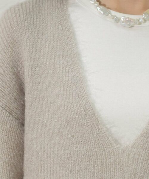 OPAQUE.CLIP / オペーク ドット クリップ ニット・セーター | クリアシャギーVネックニット【洗える】 | 詳細17