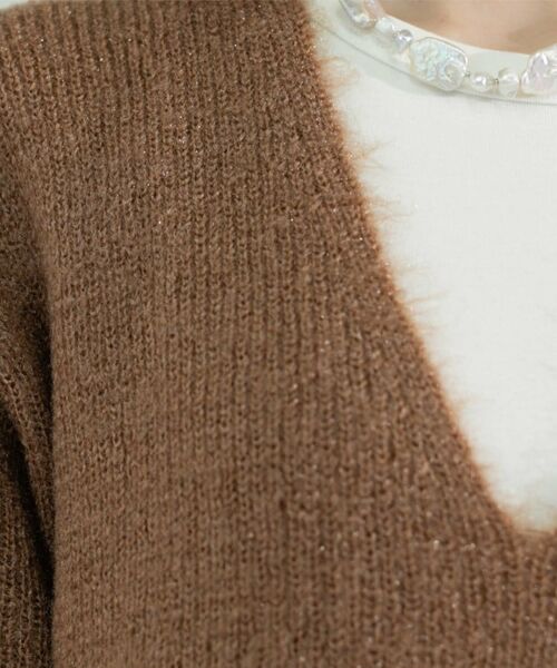 OPAQUE.CLIP / オペーク ドット クリップ ニット・セーター | クリアシャギーVネックニット【洗える】 | 詳細25