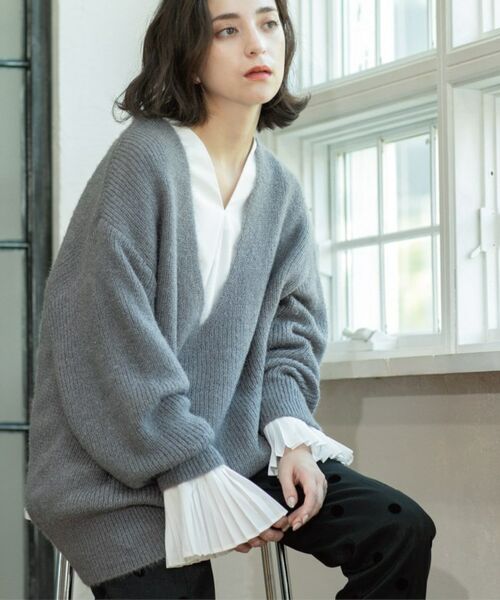 OPAQUE.CLIP / オペーク ドット クリップ ニット・セーター | クリアシャギーVネックニット【洗える】 | 詳細26