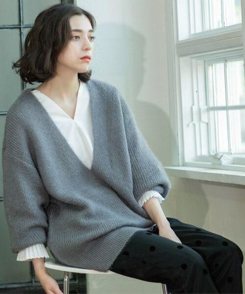 OPAQUE.CLIP / オペーク ドット クリップ ニット・セーター | クリアシャギーVネックニット【洗える】 | 詳細29