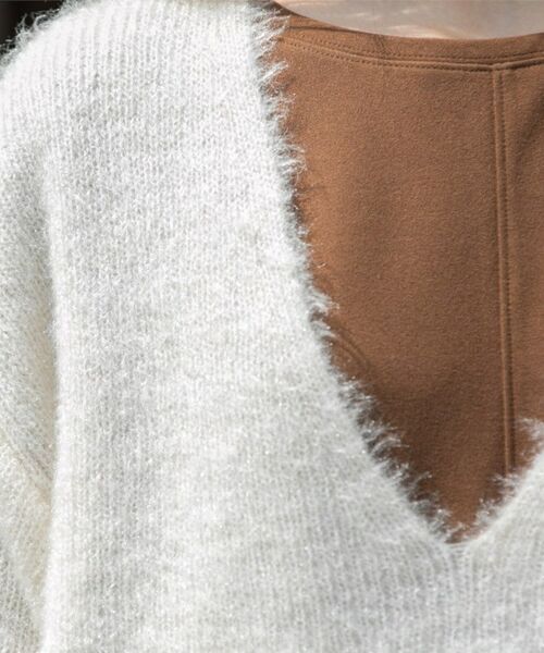 OPAQUE.CLIP / オペーク ドット クリップ ニット・セーター | クリアシャギーVネックニット【洗える】 | 詳細5