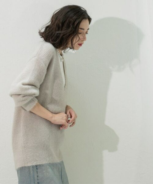 OPAQUE.CLIP / オペーク ドット クリップ ニット・セーター | クリアシャギーVネックニット【洗える】 | 詳細8