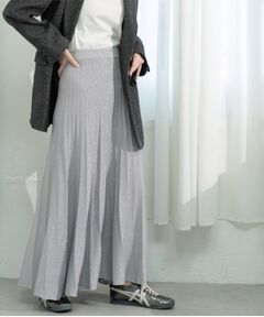 OPAQUE.CLIP / オペーク ドット クリップ ロング・マキシ丈スカート | ラメニットプリーツスカート【洗える】