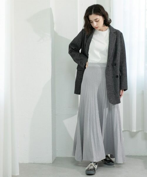 OPAQUE.CLIP / オペーク ドット クリップ ロング・マキシ丈スカート | ラメニットプリーツスカート【洗える】 | 詳細11