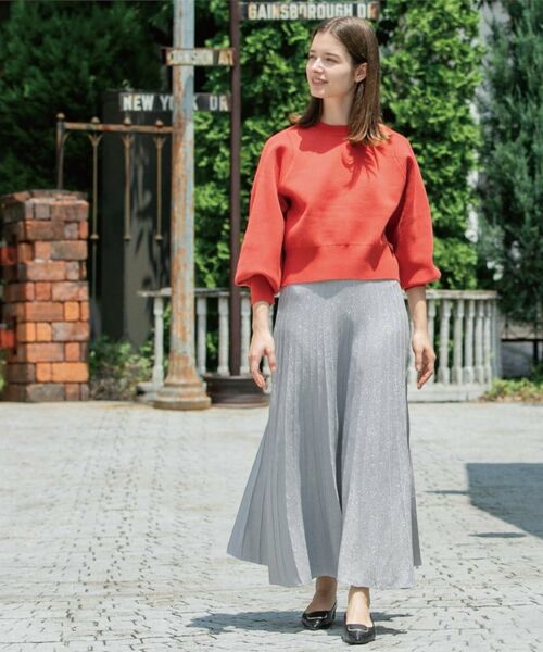 OPAQUE.CLIP / オペーク ドット クリップ ロング・マキシ丈スカート | ラメニットプリーツスカート【洗える】 | 詳細13