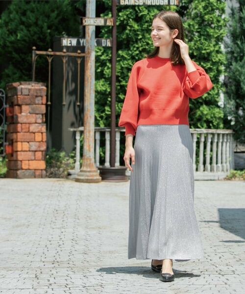 OPAQUE.CLIP / オペーク ドット クリップ ロング・マキシ丈スカート | ラメニットプリーツスカート【洗える】 | 詳細14