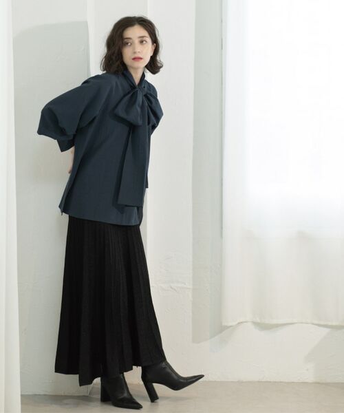 OPAQUE.CLIP / オペーク ドット クリップ ロング・マキシ丈スカート | ラメニットプリーツスカート【洗える】 | 詳細17