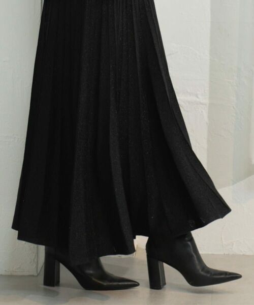 OPAQUE.CLIP / オペーク ドット クリップ ロング・マキシ丈スカート | ラメニットプリーツスカート【洗える】 | 詳細18