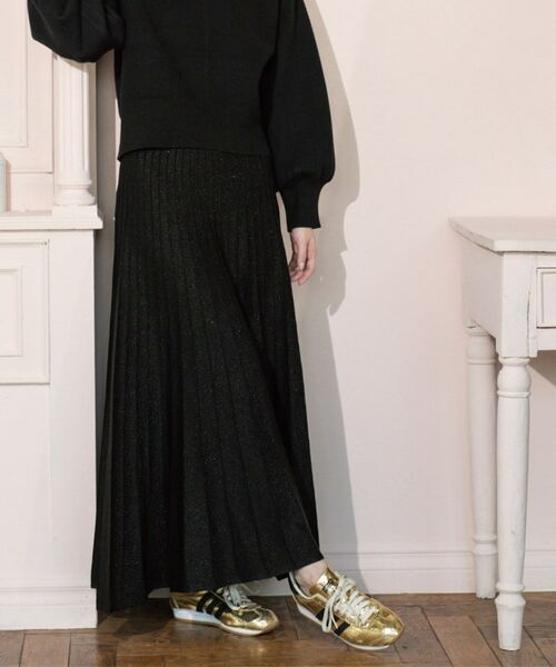 OPAQUE.CLIP / オペーク ドット クリップ ロング・マキシ丈スカート | ラメニットプリーツスカート【洗える】 | 詳細19
