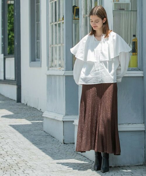 OPAQUE.CLIP / オペーク ドット クリップ ロング・マキシ丈スカート | ラメニットプリーツスカート【洗える】 | 詳細2