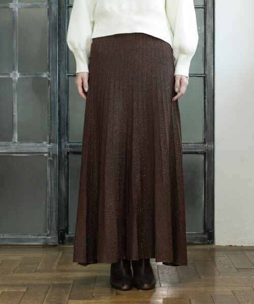 OPAQUE.CLIP / オペーク ドット クリップ ロング・マキシ丈スカート | ラメニットプリーツスカート【洗える】 | 詳細25
