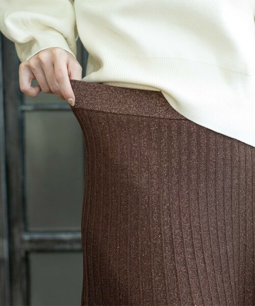 OPAQUE.CLIP / オペーク ドット クリップ ロング・マキシ丈スカート | ラメニットプリーツスカート【洗える】 | 詳細27