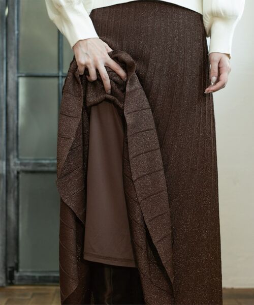 OPAQUE.CLIP / オペーク ドット クリップ ロング・マキシ丈スカート | ラメニットプリーツスカート【洗える】 | 詳細28