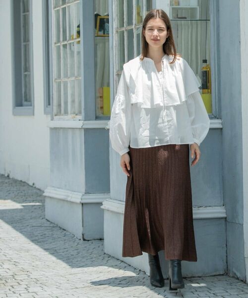 OPAQUE.CLIP / オペーク ドット クリップ ロング・マキシ丈スカート | ラメニットプリーツスカート【洗える】 | 詳細3