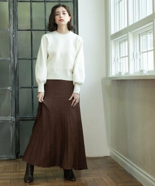 OPAQUE.CLIP / オペーク ドット クリップ ロング・マキシ丈スカート | ラメニットプリーツスカート【洗える】 | 詳細5