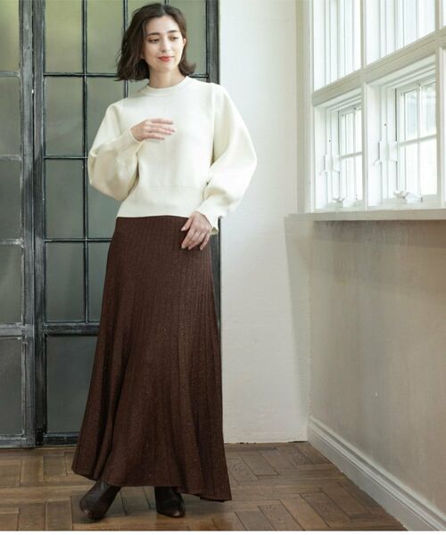 OPAQUE.CLIP / オペーク ドット クリップ ロング・マキシ丈スカート | ラメニットプリーツスカート【洗える】 | 詳細6