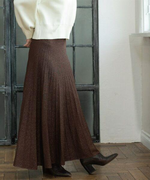 OPAQUE.CLIP / オペーク ドット クリップ ロング・マキシ丈スカート | ラメニットプリーツスカート【洗える】 | 詳細7