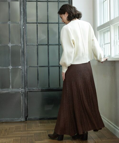 OPAQUE.CLIP / オペーク ドット クリップ ロング・マキシ丈スカート | ラメニットプリーツスカート【洗える】 | 詳細8