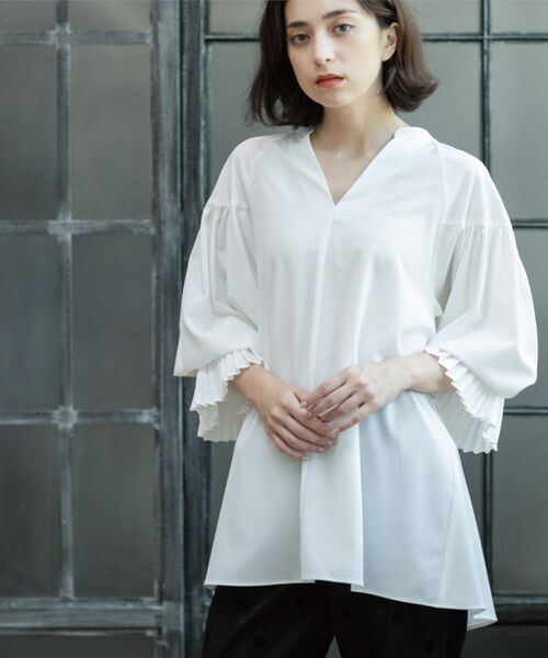 OPAQUE.CLIP / オペーク ドット クリップ シャツ・ブラウス | プリーツキャンディスリーブブラウス【洗濯機洗い可】 | 詳細15