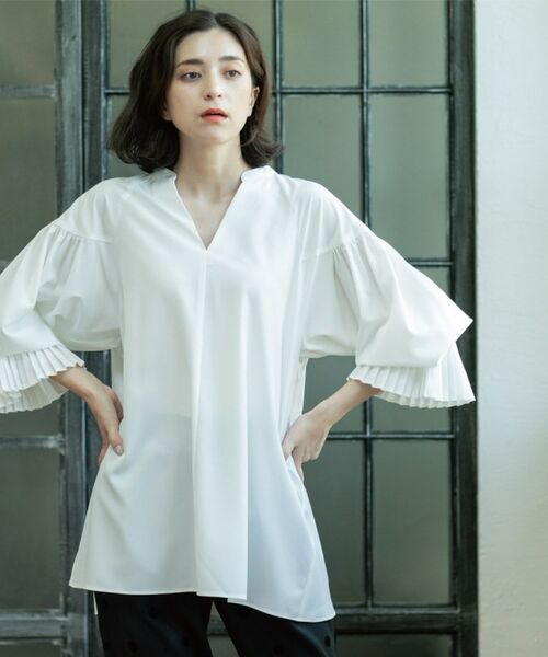 OPAQUE.CLIP / オペーク ドット クリップ シャツ・ブラウス | プリーツキャンディスリーブブラウス【洗濯機洗い可】 | 詳細16