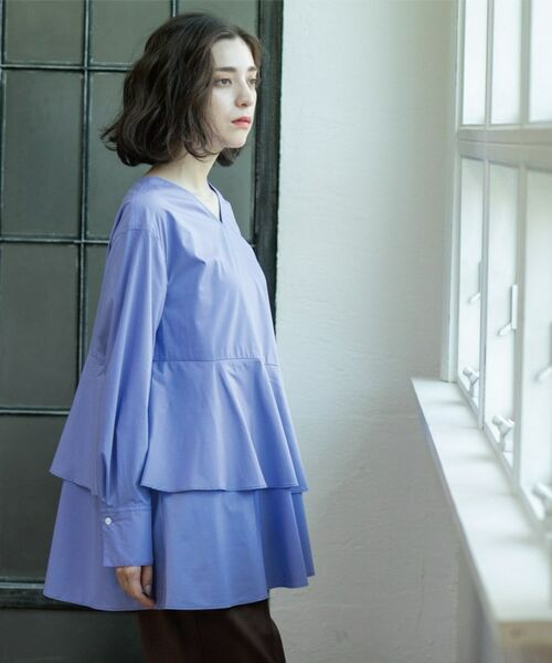 OPAQUE.CLIP / オペーク ドット クリップ シャツ・ブラウス | アシンメトリーフリルチュニック【洗濯機洗い可】 | 詳細14