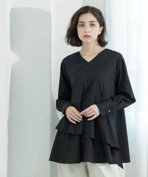 OPAQUE.CLIP / オペーク ドット クリップ シャツ・ブラウス | アシンメトリーフリルチュニック【洗濯機洗い可】 | 詳細18