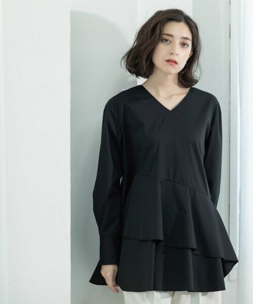 OPAQUE.CLIP / オペーク ドット クリップ シャツ・ブラウス | アシンメトリーフリルチュニック【洗濯機洗い可】 | 詳細20