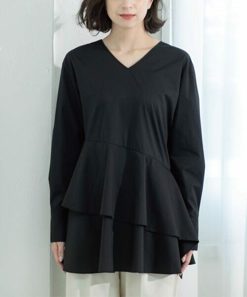 OPAQUE.CLIP / オペーク ドット クリップ シャツ・ブラウス | アシンメトリーフリルチュニック【洗濯機洗い可】 | 詳細24