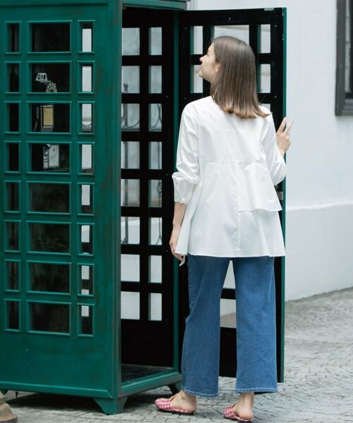 OPAQUE.CLIP / オペーク ドット クリップ シャツ・ブラウス | アシンメトリーフリルチュニック【洗濯機洗い可】 | 詳細8