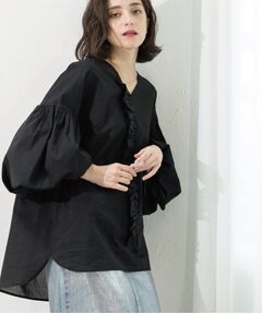 OPAQUE.CLIP / オペーク ドット クリップ シャツ・ブラウス | Vネックアシメフリルブラウス【洗濯機洗い可】