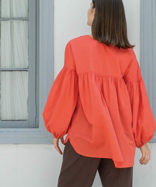 OPAQUE.CLIP / オペーク ドット クリップ シャツ・ブラウス | Vネックアシメフリルブラウス【洗濯機洗い可】 | 詳細19