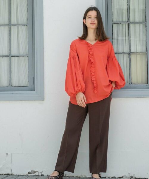 OPAQUE.CLIP / オペーク ドット クリップ シャツ・ブラウス | Vネックアシメフリルブラウス【洗濯機洗い可】 | 詳細20