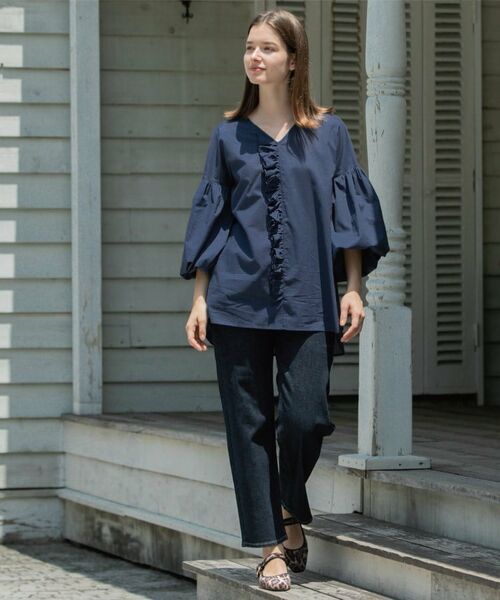 OPAQUE.CLIP / オペーク ドット クリップ シャツ・ブラウス | Vネックアシメフリルブラウス【洗濯機洗い可】 | 詳細28