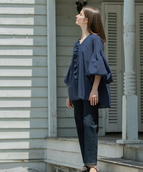 OPAQUE.CLIP / オペーク ドット クリップ シャツ・ブラウス | Vネックアシメフリルブラウス【洗濯機洗い可】 | 詳細29