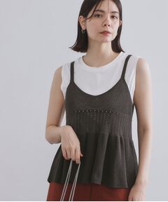 OPAQUE.CLIP / オペーク ドット クリップ ニット・セーター | カギ針風ニットキャミビスチェ【洗濯機洗い可】